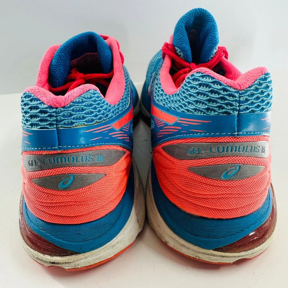 Asics Gel-Cumulus 18 Running Shoes Cushion Comfort Athletic Blue‎ Pink US 9